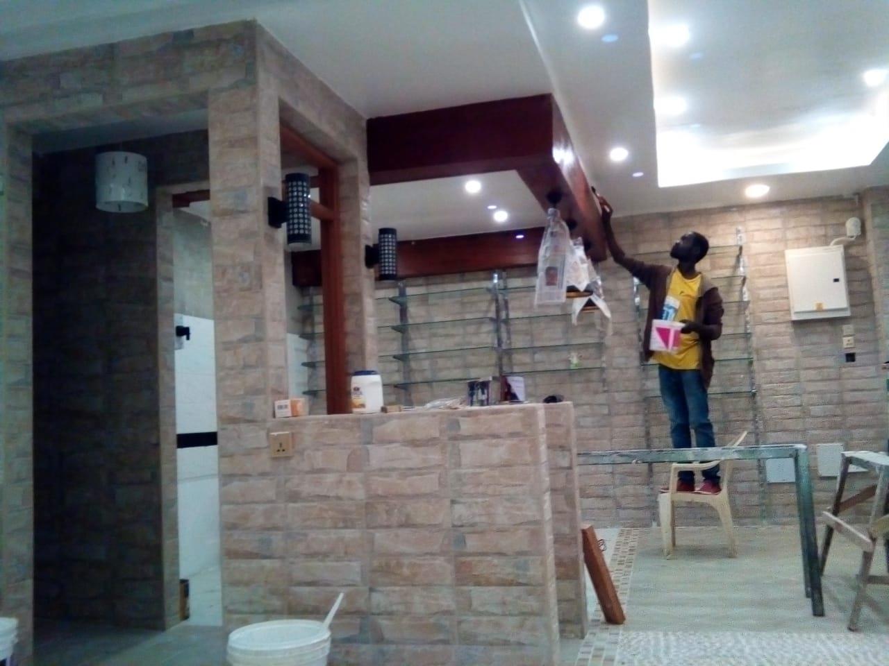 Bakers Point interior stone finishes